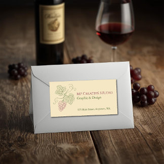 Elegant Botanical Grapevine Design Label