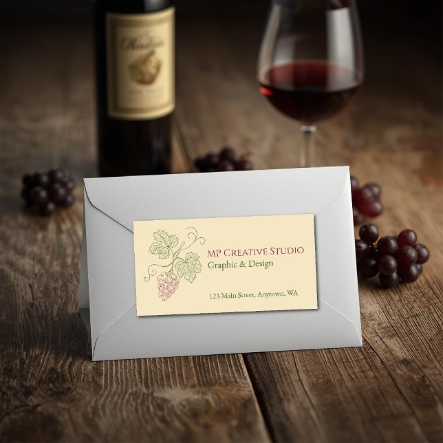 Elegant Botanical Grapevine Design Label (Creator Uploaded)