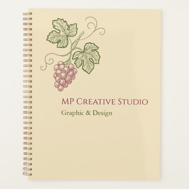 Elegant Botanical Grapevine Design Planner (Front)