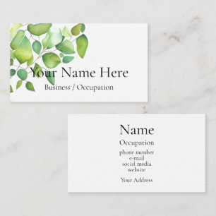 Elegant botanical greenery business card