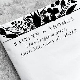 Elegant Botanical Greenery Floral Wedding Self-inking Stamp