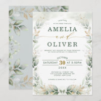 Elegant Botanical Greenery Gold Garden Wedding