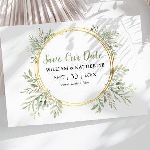 Elegant Botanical Greenery Save The Date