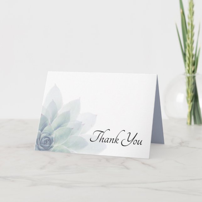 Elegant Botanical Greenery Thank You Greeting Card (Front)