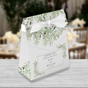 Elegant Botanical Greenery Wedding Favour Box