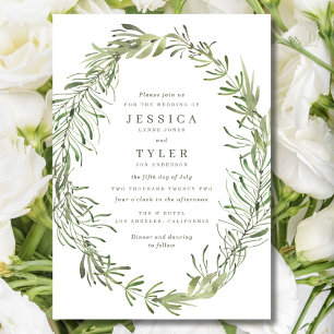 Elegant Botanical Greenery Wedding  Invitation