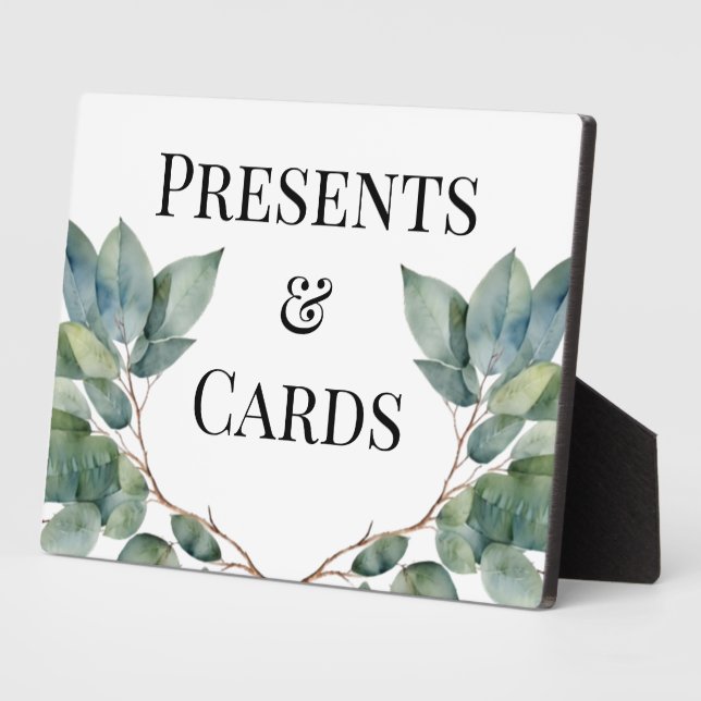 Elegant botanical greens teals foliage  plaque (Side)