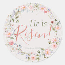 Elegant Botanical 'He is Risen' Christian Easter
