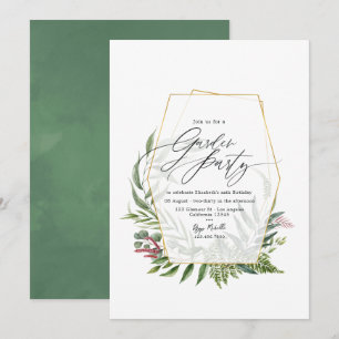 Elegant Botanical Herbarium Greenery Garden Party Invitation