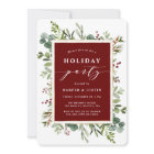 Elegant Botanical Holiday Party Red