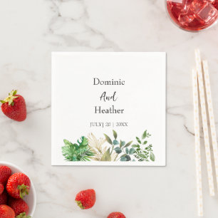 Elegant Botanical Leaf Napkin
