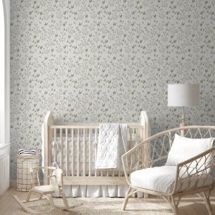 Elegant Botanical Leaf Pattern Wallpaper
