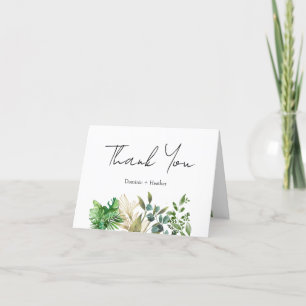 Elegant Botanical Leaf Thank You Card