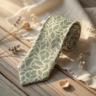 Elegant Botanical Leaf Tie