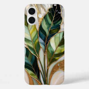 Elegant Botanical Leaves iPhone Case Beige Gold