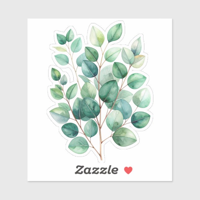 Elegant Botanical Leaves Transparent Sticker (Sheet)