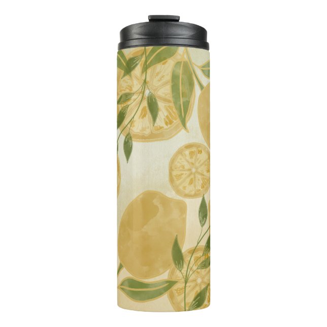 Elegant Botanical Lemon Greenery    Thermal Tumbler (Front)