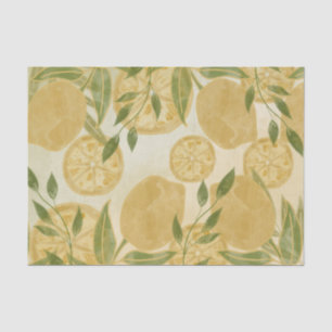 Elegant Botanical Lemon Greenery Tissue Paper