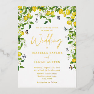 Elegant Botanical Lemon Wedding Gold