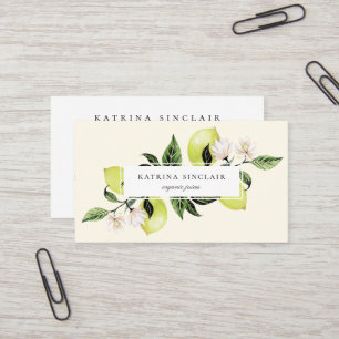 Elegant Botanical Lemons Business Card