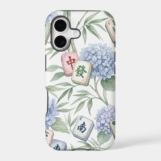 Elegant Botanical Mahjong Game Tiles Pattern