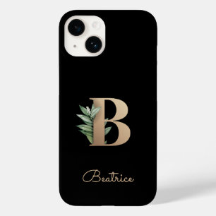 Elegant Botanical Monogram Gold Letter B Case-Mate iPhone 14 Case