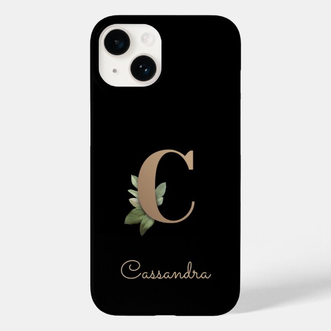 Elegant Botanical Monogram Gold Letter C Case-Mate iPhone Case (Back)