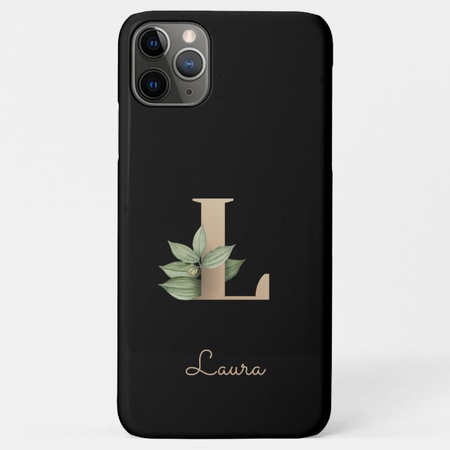 Elegant Botanical Monogram Gold Letter L Case-Mate iPhone Case (Back)