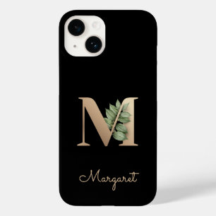 Elegant Botanical Monogram Gold Letter M Case-Mate iPhone 14 Case