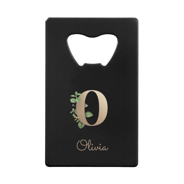 Elegant Botanical Monogram Gold Letter O  (Front)