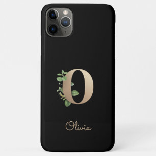 Elegant Botanical Monogram Gold Letter O iPhone 11 Pro Max Case