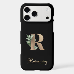 Elegant Botanical Monogram Gold Letter R