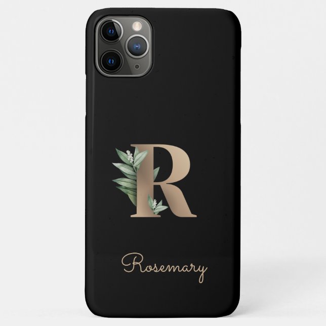 Elegant Botanical Monogram Gold Letter R Case-Mate iPhone Case (Back)