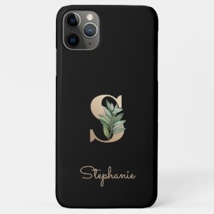 Elegant Botanical Monogram Gold Letter S iPhone 11 Pro Max Case