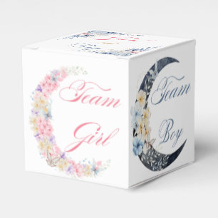 elegant botanical moon gender reveal baby shower  favour box