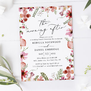 Elegant Botanical Morning After Wedding Brunch Invitation