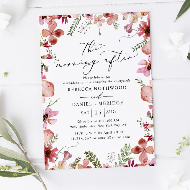 Elegant Botanical Morning After Wedding Brunch  Invitation (Creator Uploaded)