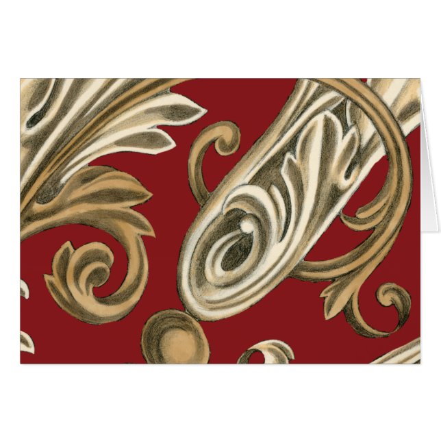 Elegant Botanical Motif with Tan Foliage (Front Horizontal)