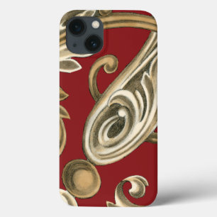 Elegant Botanical Motif with Tan Foliage iPhone 13 Case