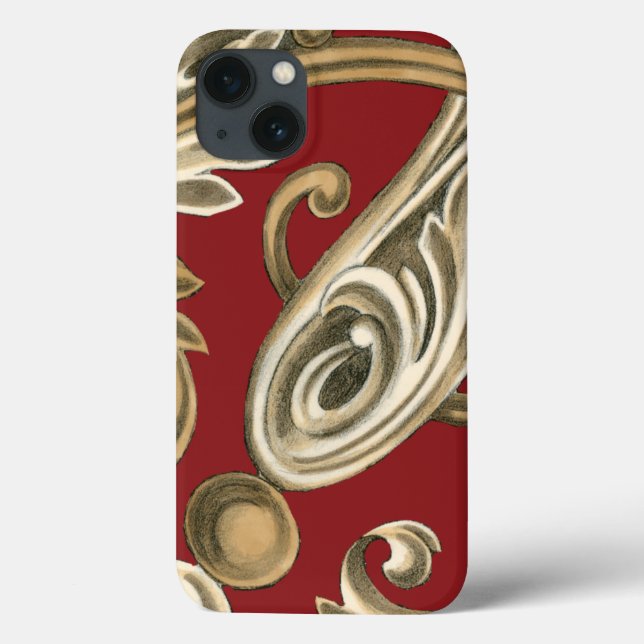 Elegant Botanical Motif with Tan Foliage Case-Mate iPhone Case (Back)