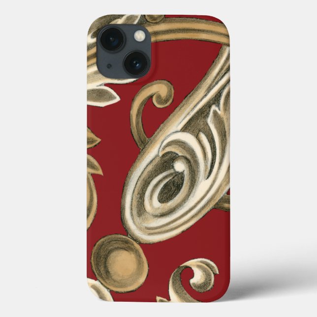Elegant Botanical Motif with Tan Foliage Case-Mate iPhone Case (Back)
