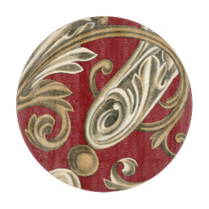 Elegant Botanical Motif with Tan Foliage Cutting Board