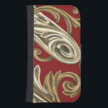 Elegant Botanical Motif with Tan Foliage Samsung S4 Wallet Case<br><div class="desc">An Ethan Harper original that features tan foliage on a red background. This elegant botanical motif would be a great gift for anyone who enjoys bold colours!</div>