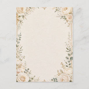 Elegant Botanical on Vintage Handmade Paper Holiday Postcard
