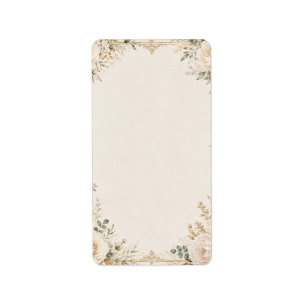 Elegant Botanical on Vintage Handmade Paper Label