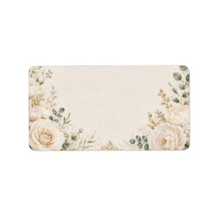 Elegant Botanical on Vintage Handmade Paper Label