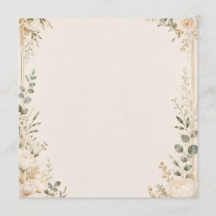 Elegant Botanical on Vintage Handmade Paper Menu