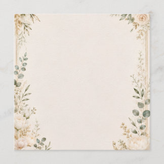 Elegant Botanical on Vintage Handmade Paper Menu