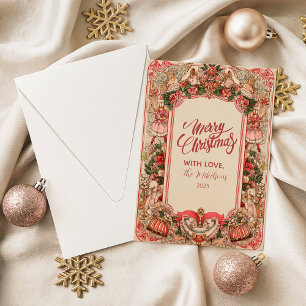 Elegant Botanical Ornament Christmas Holiday Card