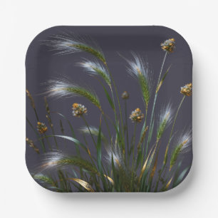 "Elegant Botanical Party Paper Plates" Plate